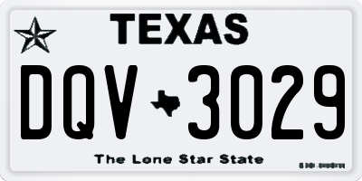 TX license plate DQV3029