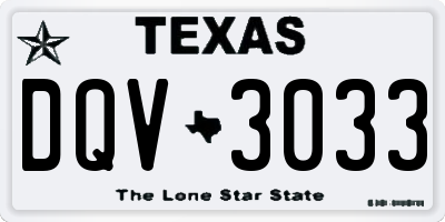 TX license plate DQV3033