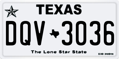 TX license plate DQV3036