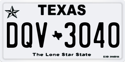 TX license plate DQV3040