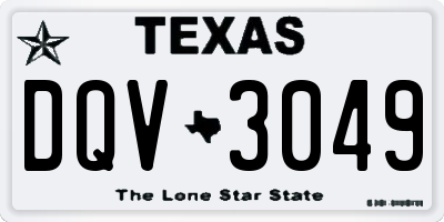 TX license plate DQV3049