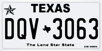 TX license plate DQV3063