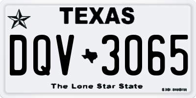 TX license plate DQV3065