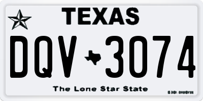 TX license plate DQV3074