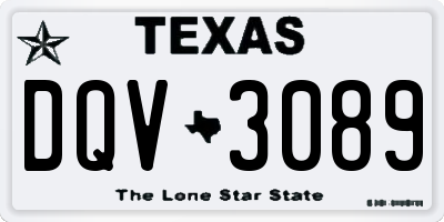TX license plate DQV3089