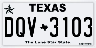 TX license plate DQV3103
