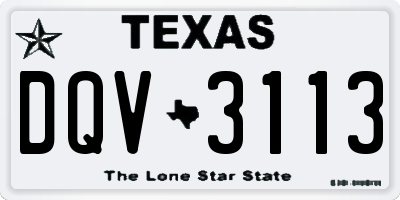TX license plate DQV3113