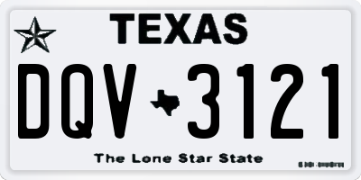 TX license plate DQV3121
