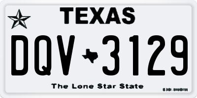 TX license plate DQV3129