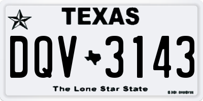 TX license plate DQV3143