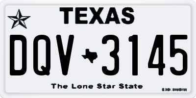 TX license plate DQV3145