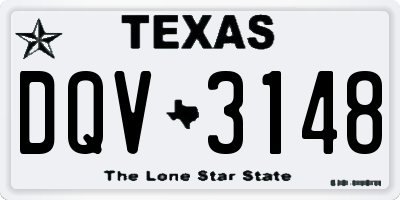 TX license plate DQV3148