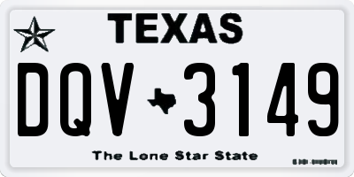 TX license plate DQV3149