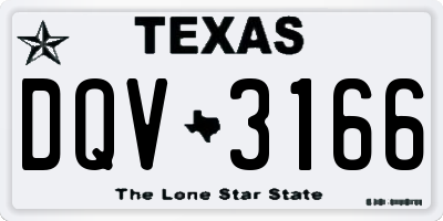 TX license plate DQV3166