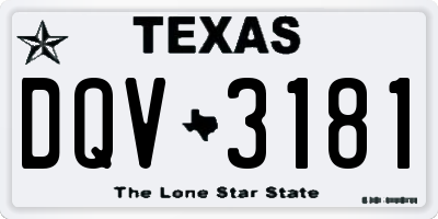 TX license plate DQV3181