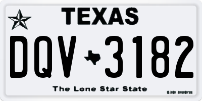TX license plate DQV3182
