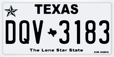 TX license plate DQV3183