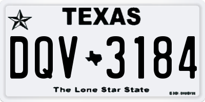 TX license plate DQV3184