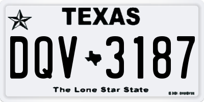 TX license plate DQV3187