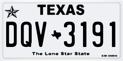 TX license plate DQV3191