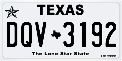 TX license plate DQV3192