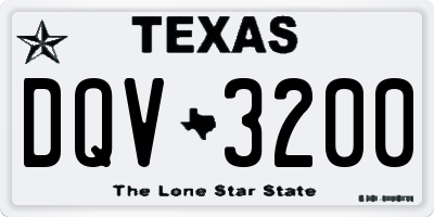 TX license plate DQV3200