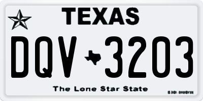 TX license plate DQV3203
