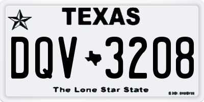 TX license plate DQV3208