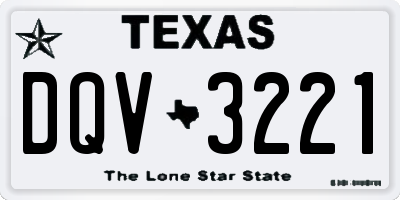 TX license plate DQV3221