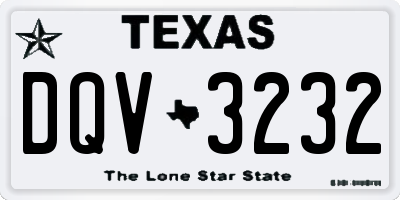 TX license plate DQV3232