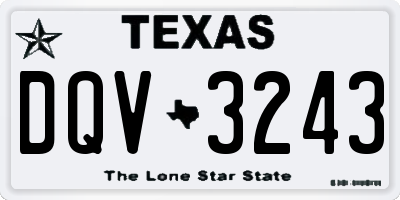 TX license plate DQV3243