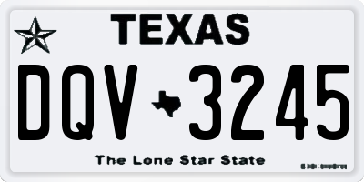TX license plate DQV3245