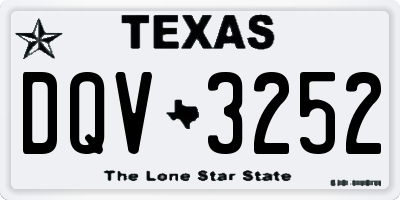 TX license plate DQV3252