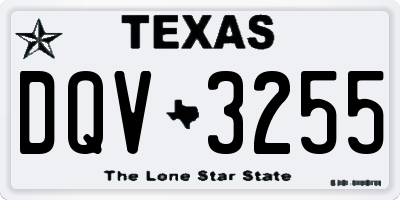 TX license plate DQV3255