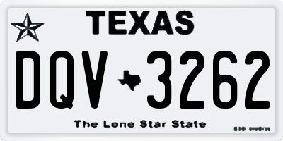 TX license plate DQV3262
