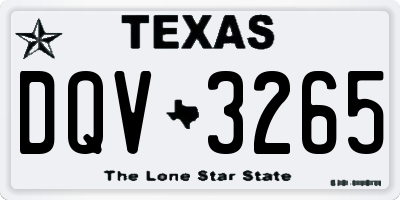 TX license plate DQV3265