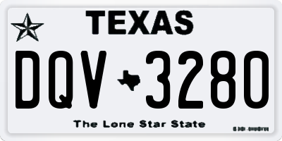 TX license plate DQV3280