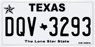 TX license plate DQV3293