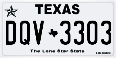 TX license plate DQV3303