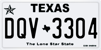 TX license plate DQV3304