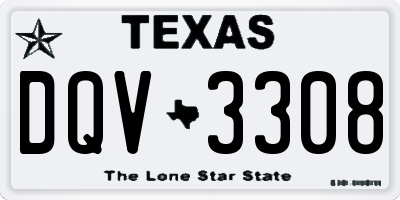 TX license plate DQV3308