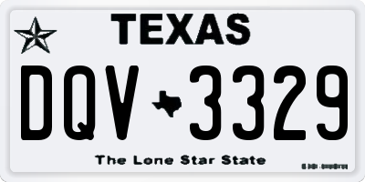 TX license plate DQV3329