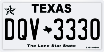 TX license plate DQV3330