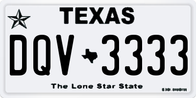 TX license plate DQV3333