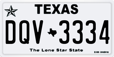 TX license plate DQV3334