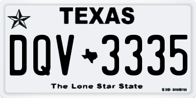 TX license plate DQV3335