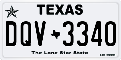 TX license plate DQV3340