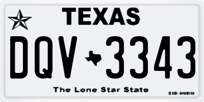 TX license plate DQV3343