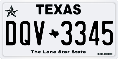 TX license plate DQV3345