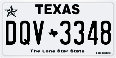 TX license plate DQV3348